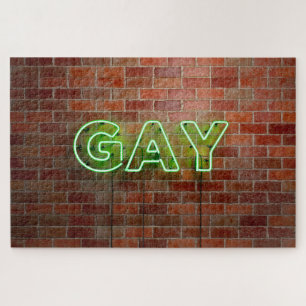 Puzzle Enseigne néon gay illuminée SlipperyJoe lumineuse 