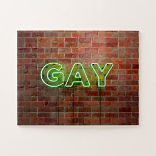 Puzzle Enseigne néon gay illuminée SlipperyJoe lumineuse 