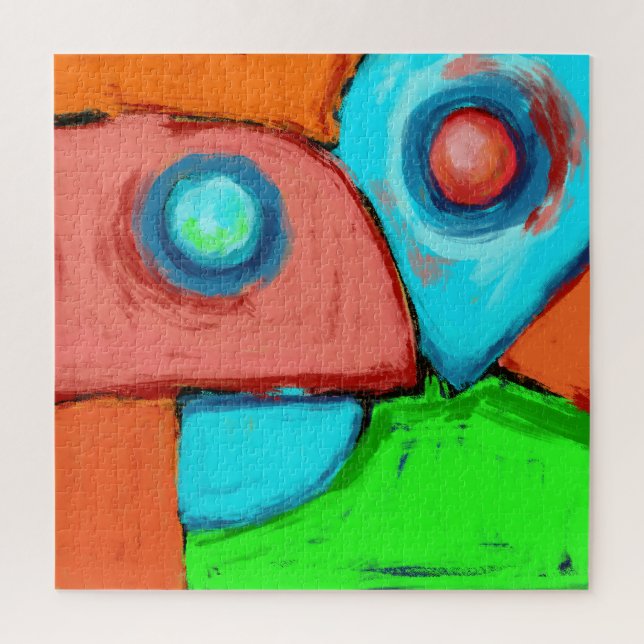 Puzzle Ensemble, une peinture originale abstraite numériq (Vertical)