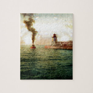 Puzzle Entrée de port, Charlevoix, Michigan circa 1900