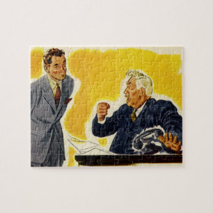 Puzzle Entreprise vintage, PDG fou, patron, employé