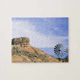 Puzzle Éolienne et falaises de Palo Duro, Texas, États-Un