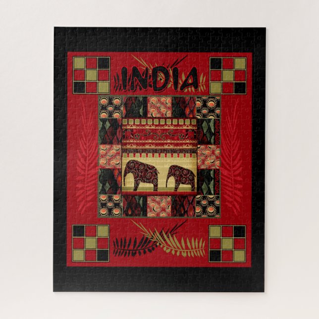 Puzzle Ephapes ethniques disparates en Inde (Vertical)