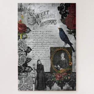 Puzzle Éphémère de veuve d'Halloween gothique vintage