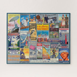 PUZZLE ÉPHÉMÈRE DE VOYAGE VINTAGE MCM ET PLUS