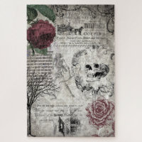 Éphémère gothique Macabre victorienne crâne et mor