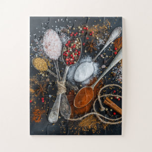 Puzzle Épices et cuillères de Cuisine exotiques