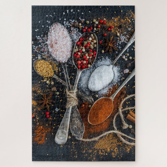 Puzzle Épices et cuillères de Cuisine exotiques (Vertical)