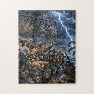 Puzzle Équipage de pirate dans la tempête