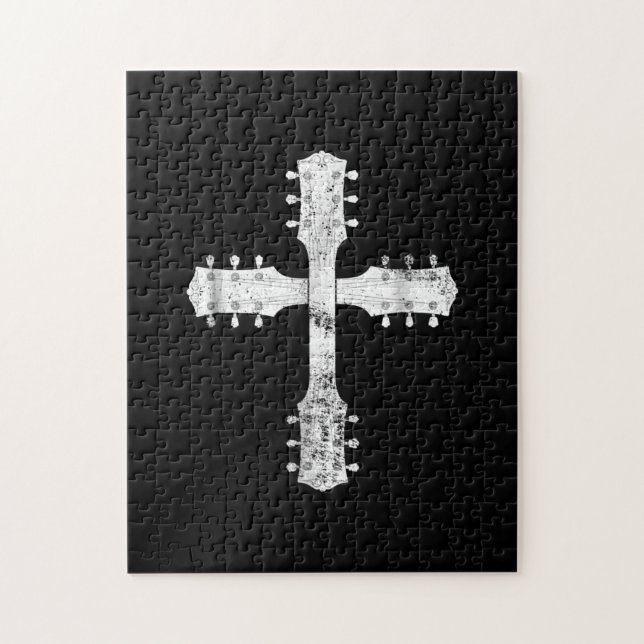 Puzzle équipe chrétienne de culte guitare cross (Vertical)