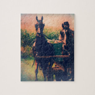 Puzzle Équipe de chevaux amish