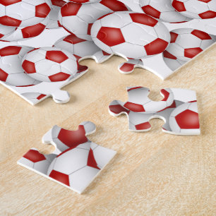 Puzzle équipe de football rouge blanc couleurs garçons fi