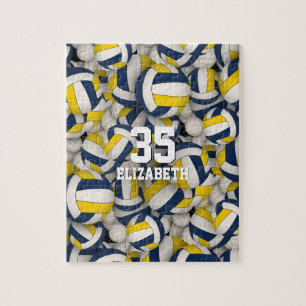 Puzzle équipe d'or bleu couleurs filles garçons volley