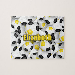 Puzzle équipe d'or noir couleurs filles garçons football