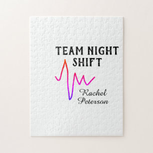 Puzzle Équipe infirmière de nuit docteur médical nom cœur