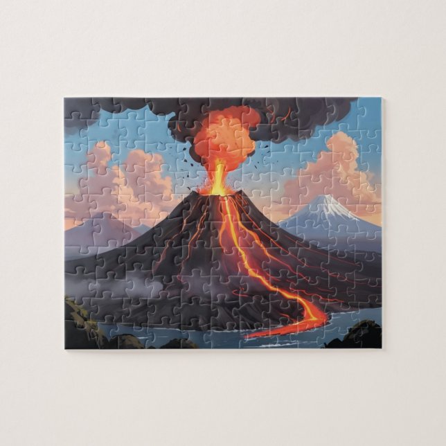 Puzzle Éruption des enfants volcans (Horizontal)