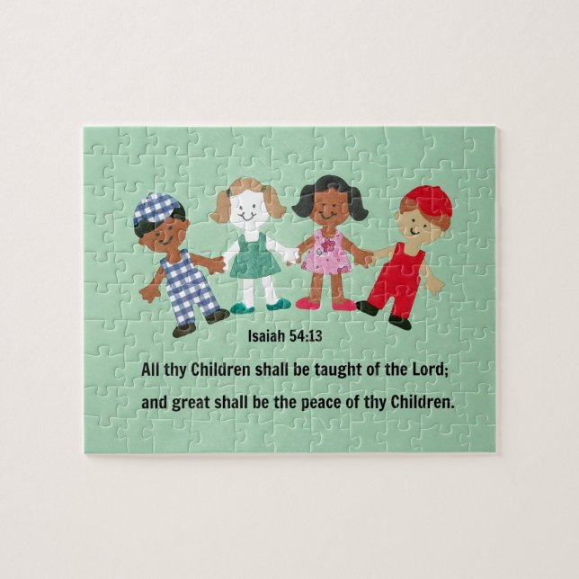 Puzzle Ésaïe 54:13 Et tous tes enfants seront enseignés (Horizontal)
