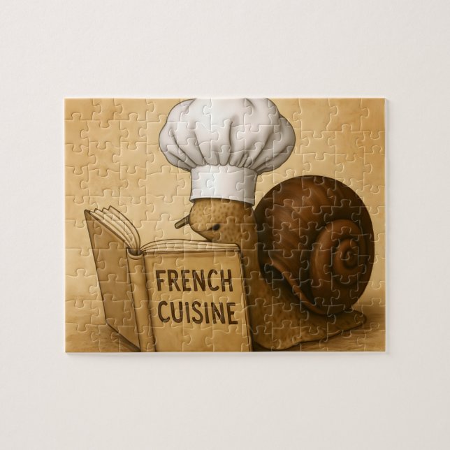 Puzzle Escargot avec un livre de cuisine français (Horizontal)