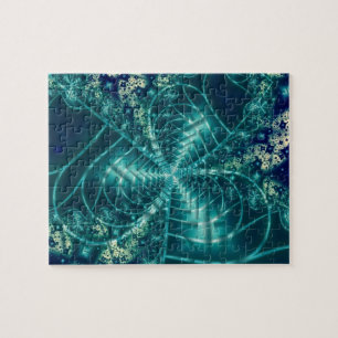 Puzzle Espace   Art fractal bleu et blanc