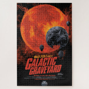 Puzzle Espace cimetière crâne Halloween Galaxie des horre