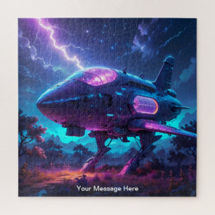 Puzzle Espace cosmique avec une couleur néon vibrante