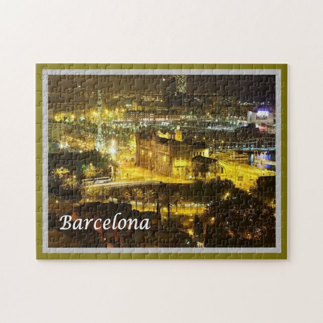 Puzzle Espagne - Barcelone par nuit - (Horizontal)