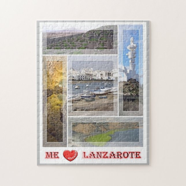Puzzle Espagne - Îles Canaries - Lanzarote - I Love - (Vertical)