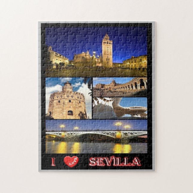Puzzle Espagne - Sevilla - I Love - (Vertical)