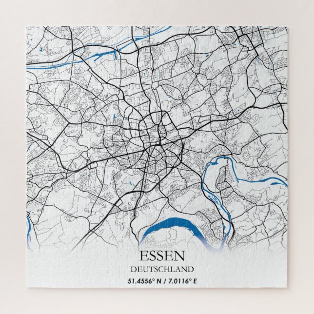 Puzzle Essen Deutschland Plan de la ville Voyage simple (Vertical)