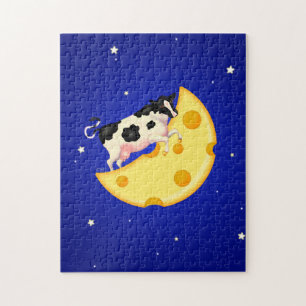 Puzzle Et la vache s'est cognée sur la lune au fromage