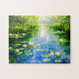 Puzzle Étang d'été avec nénuphars