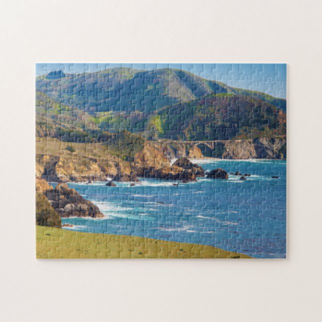 Puzzle États-Unis, Californie. Panorama De Big Sur Avec B (Horizontal)