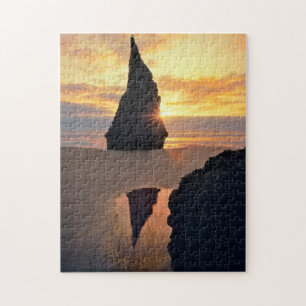 Puzzle États-Unis, Oregon. Formation rocheuse au coucher