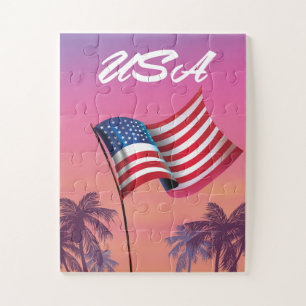 Puzzle États-Unis Stars and stripes
