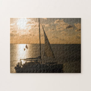 Puzzle États-Unis, Texas, South Padre Island. Bateau à 