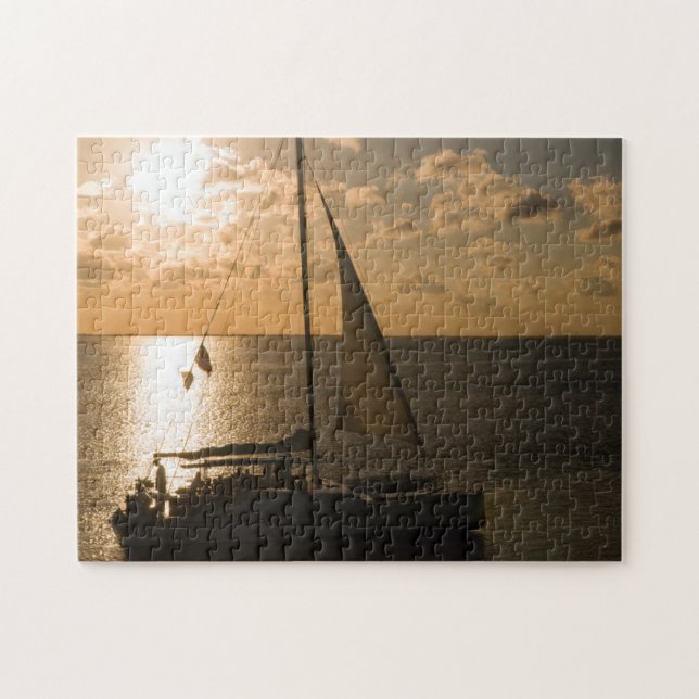 Puzzle États-Unis, Texas, South Padre Island. Bateau à vo (Horizontal)