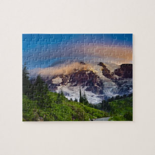 Puzzle États-Unis, Washington, mont Rainier. Soleil du ma