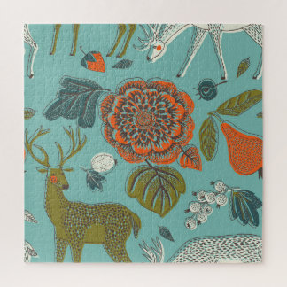 Puzzle Eté Jardin Cerf Illustration transparente.