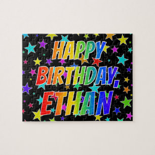 Puzzle "ETHAN" Prénom, "HEUREUX ANNIVERSAIRE"