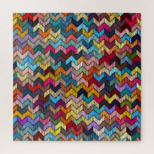 Puzzle Ethnic Tribal Brodé Géométrique