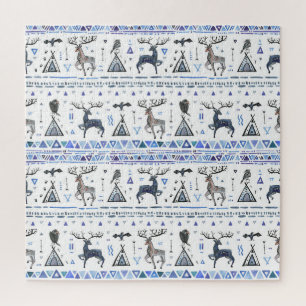 Puzzle Ethnique tribale, les animaux rêvent attraper, san