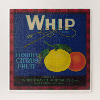 Puzzle Étiquette de fruits vintage à argile de whip