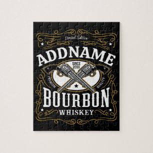 Puzzle Étiquette de whisky personnalisée pour bourbon vin