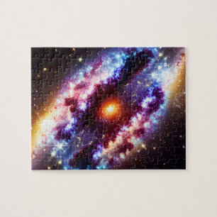 Puzzle étoile bleu violet cosmique au centre univers Nebu