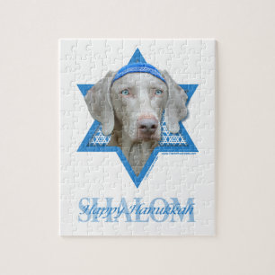 Puzzle Étoile de David de Hanoukka - Weimaraner