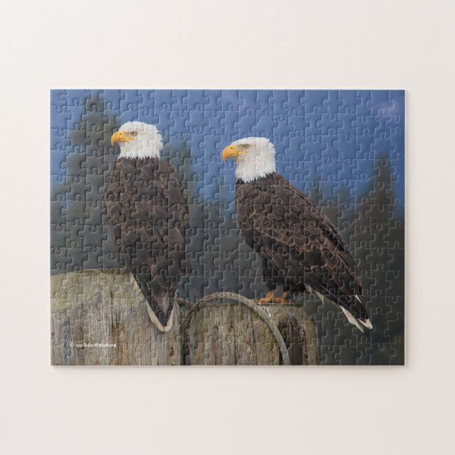 Puzzle Étonnante paire d'aigle à tête blanche sur les Pil (Horizontal)