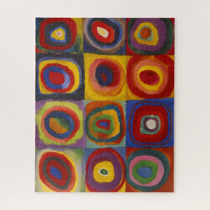 Puzzle Étude de couleur carrés avec cercles concentriques