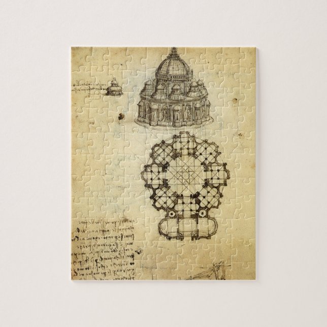 Puzzle Étude de la cathédrale architecturale de Léonard d (Vertical)