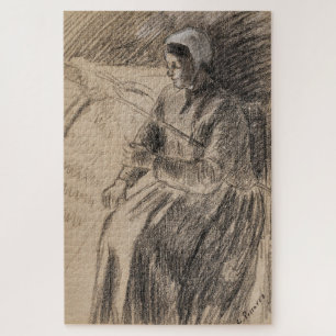 Puzzle Étude pour une femme paysanne assise par Pissarro
