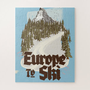 Puzzle Europe Pour Skier
